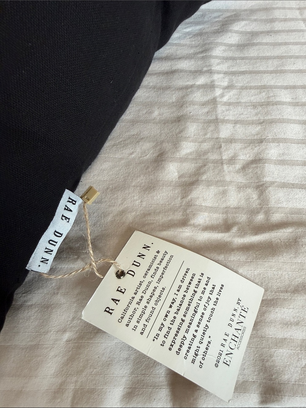 Rae Dunn Black Pillow with White Bat Design - "Creep It Real" - Picture 2 of 4